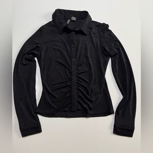 H&M Collar Button Down Airy Jersey Blouse